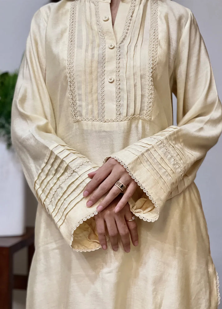 Eman Butt Pret Solid Khaadi Silk 2 Piece Suit Noori