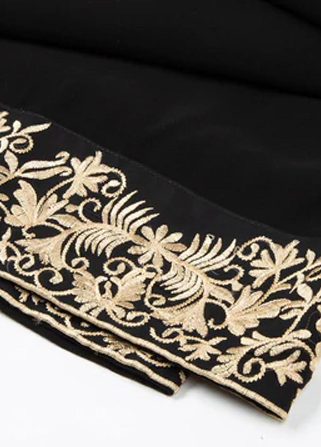 Abaya pk Embroidered Chiffon Chadar ABA22EC BEIGE BORDER - Embroidered Chadar