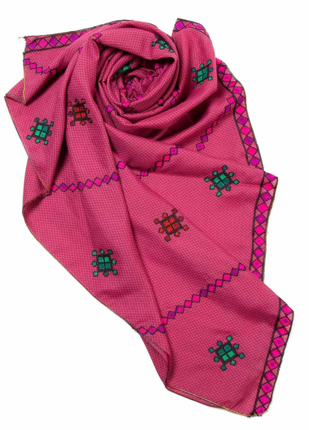 Abaya pk Embroidered Cotton Chadar ABA22EC PINK TRADITIONAL - Embroidered Chadar