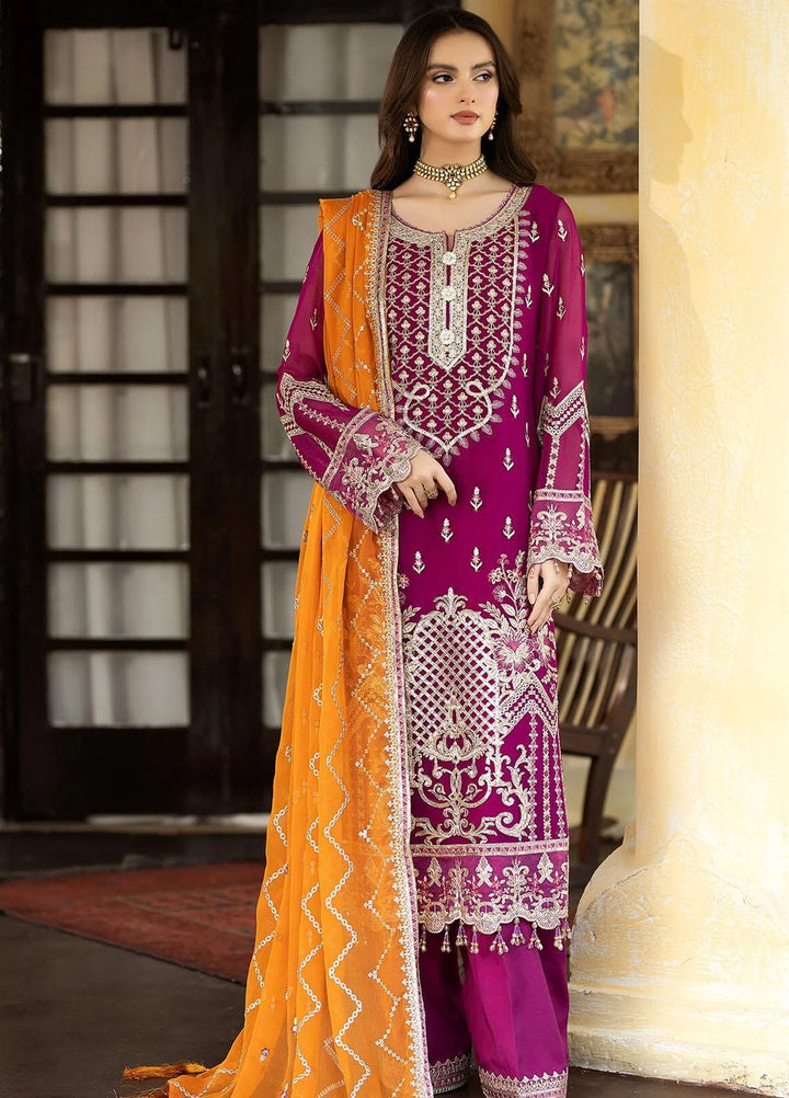 Enliven Majestic By Imrozia Premium Embroidered Chiffon Suits Unstitched 3 Piece IMP24EL M-66 Gloria - Formal Collection