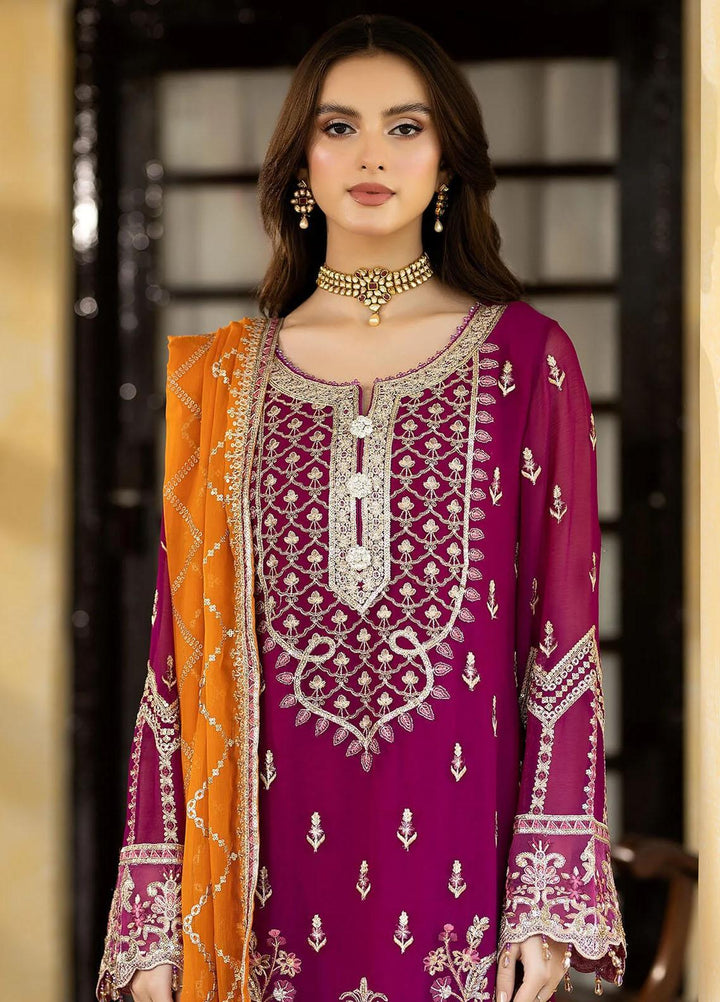 Enliven Majestic By Imrozia Premium Embroidered Chiffon Suits Unstitched 3 Piece IMP24EL M-66 Gloria - Formal Collection