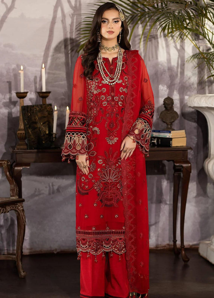 Enliven Majestic By Imrozia Premium Embroidered Chiffon Suits Unstitched 3 Piece IMP24EL M-68 Liliana - Formal Collection