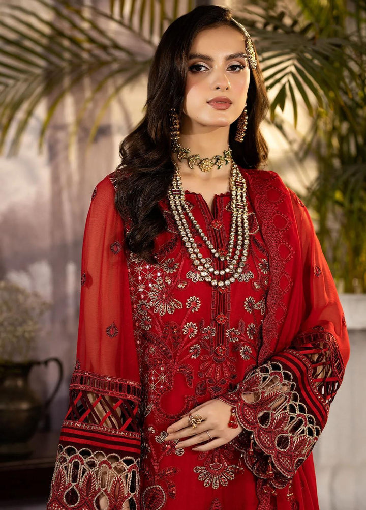 Enliven Majestic By Imrozia Premium Embroidered Chiffon Suits Unstitched 3 Piece IMP24EL M-68 Liliana - Formal Collection