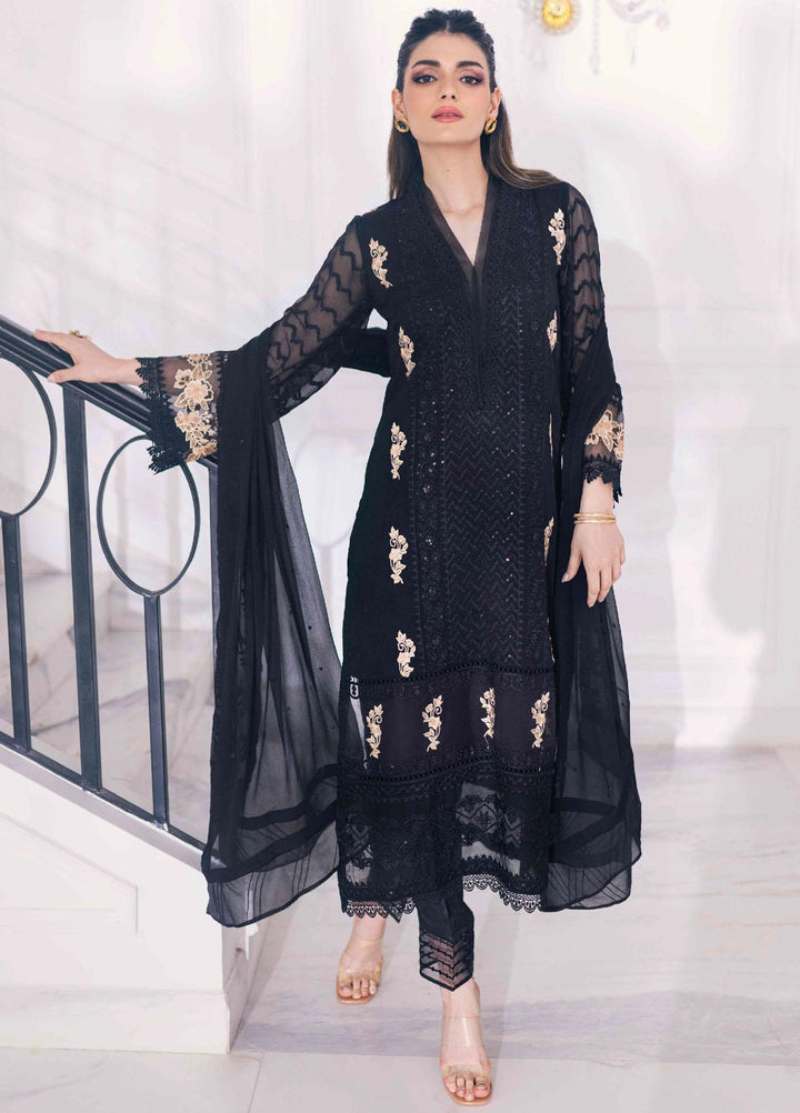 Ensembles By Azure Embroidered Chiffon Suits Unstitched 4 Piece AZU23ESE3 Cendre-Muse  - Festive Collection