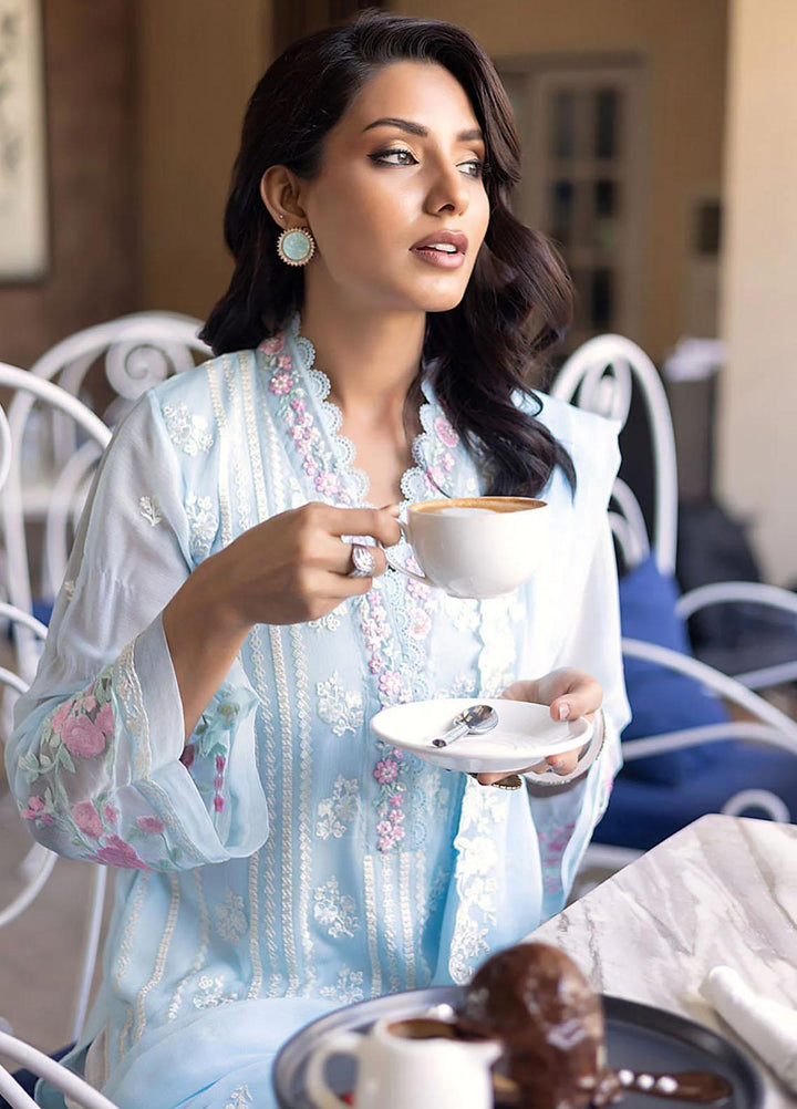 Ensembles By Azure Embroidered Chiffon Suits Unstitched 4 Piece AZU23ES Sky Bloom - Festive Collection