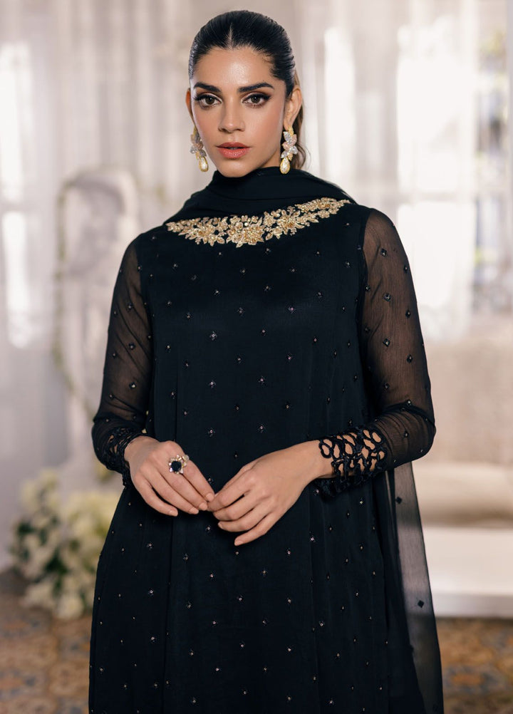 Ensembles by Azure Embroidered Chiffon Suits Unstitched 3 Piece AZU24EF ES-047 Midnight Glow - Festive Collection