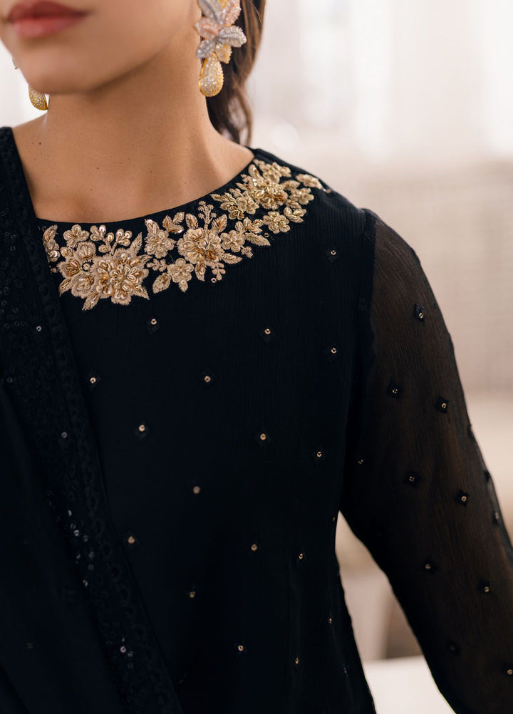 Ensembles by Azure Embroidered Chiffon Suits Unstitched 3 Piece AZU24EF ES-047 Midnight Glow - Festive Collection