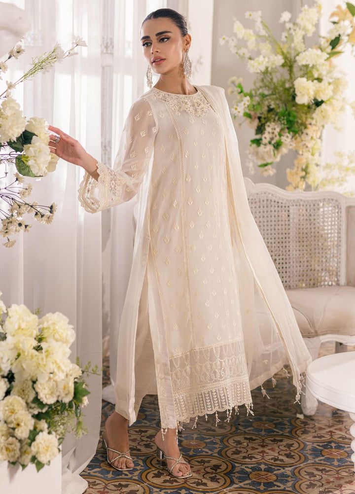 Ensembles by Azure Embroidered Chiffon Suits Unstitched 3 Piece AZU24EF ES-048 Angelic Frost - Festive Collection