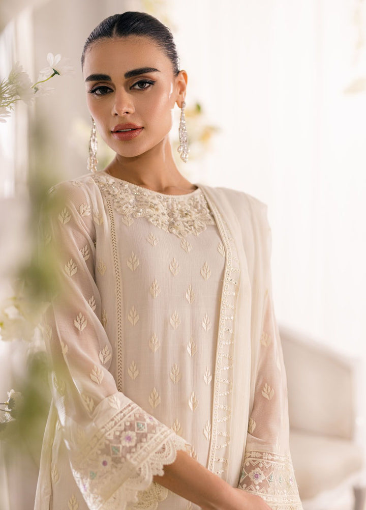 Ensembles by Azure Embroidered Chiffon Suits Unstitched 3 Piece AZU24EF ES-048 Angelic Frost - Festive Collection
