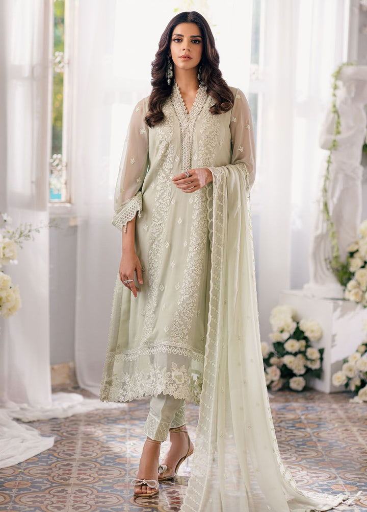 Ensembles by Azure Embroidered Chiffon Suits Unstitched 3 Piece AZU24EF ES-051 Enchanted Moss - Festive Collection