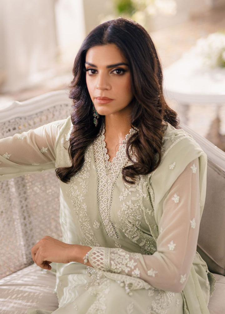Ensembles by Azure Embroidered Chiffon Suits Unstitched 3 Piece AZU24EF ES-051 Enchanted Moss - Festive Collection