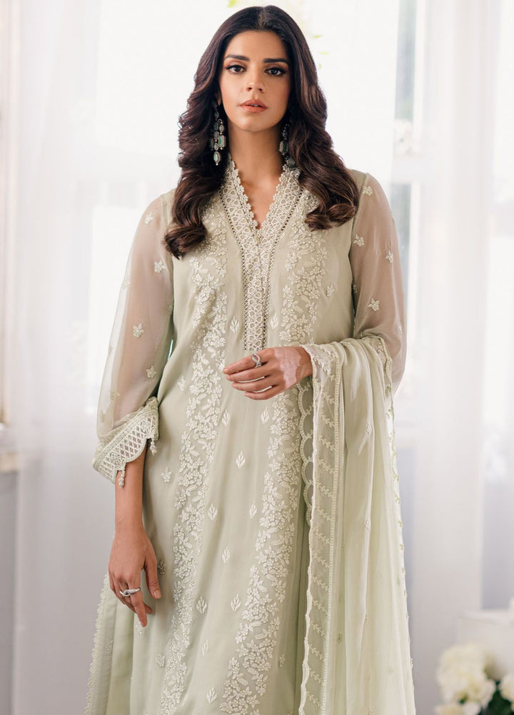 Ensembles by Azure Embroidered Chiffon Suits Unstitched 3 Piece AZU24EF ES-051 Enchanted Moss - Festive Collection