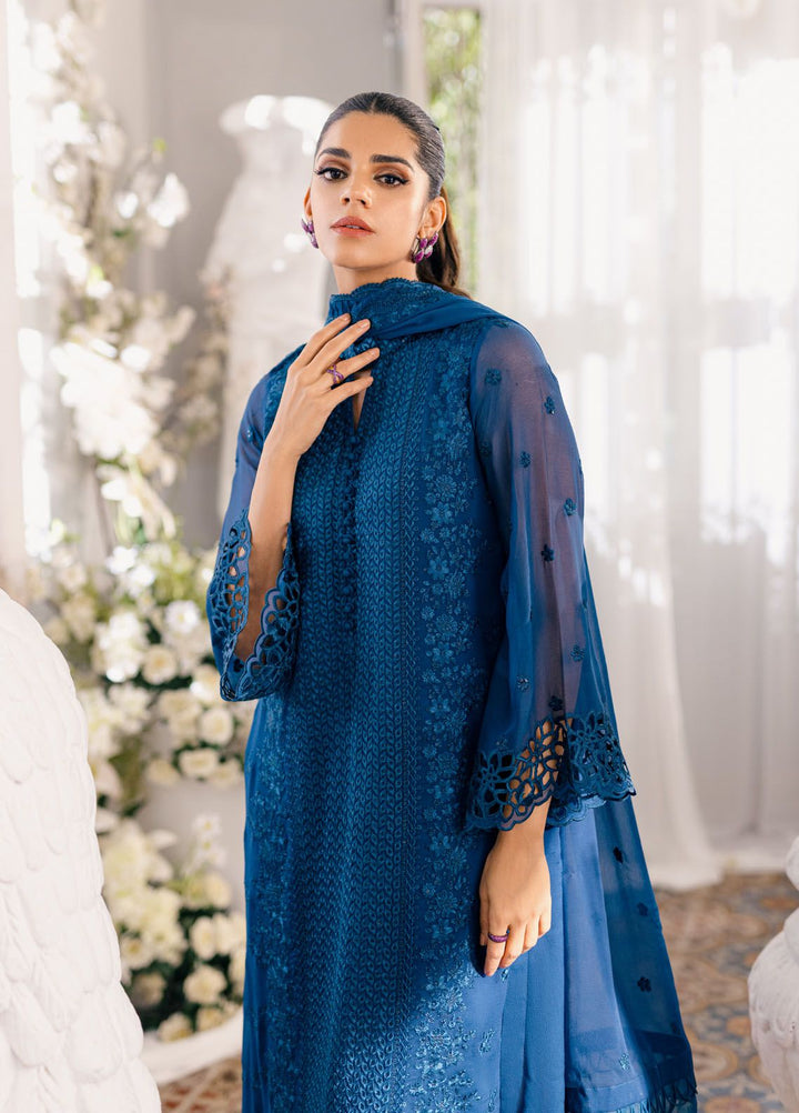Ensembles by Azure Embroidered Chiffon Suits Unstitched 3 Piece AZU24EF ES-055 Galactic Glow - Festive Collection