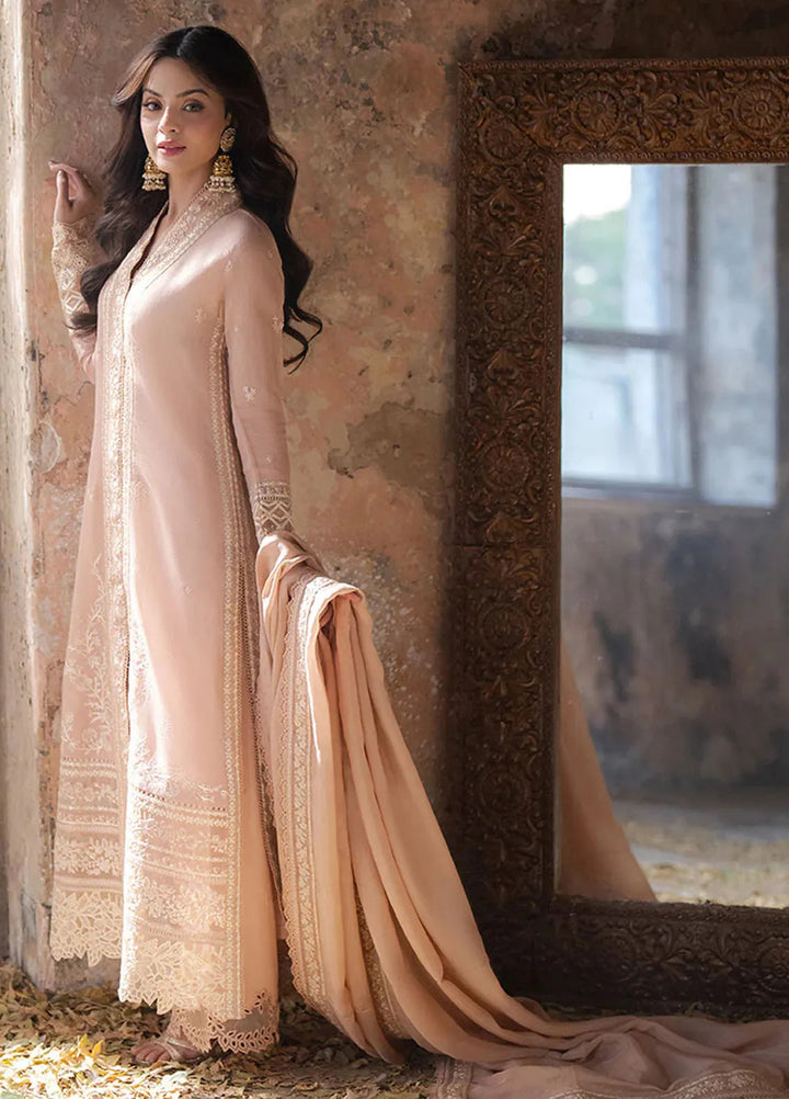 Ensembles By Azure Embroidered Khaadi Net Suits Unstitched 3 Piece AZU25EN I-01365 Ivory Whisper - Festive Collection