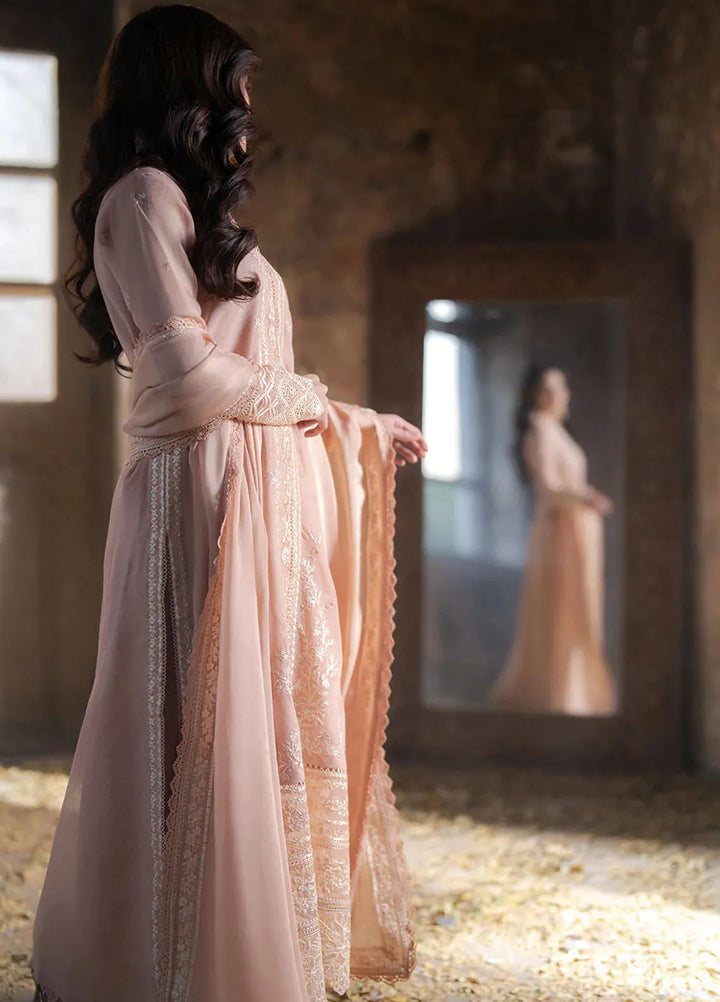 Ensembles By Azure Embroidered Khaadi Net Suits Unstitched 3 Piece AZU25EN I-01365 Ivory Whisper - Festive Collection