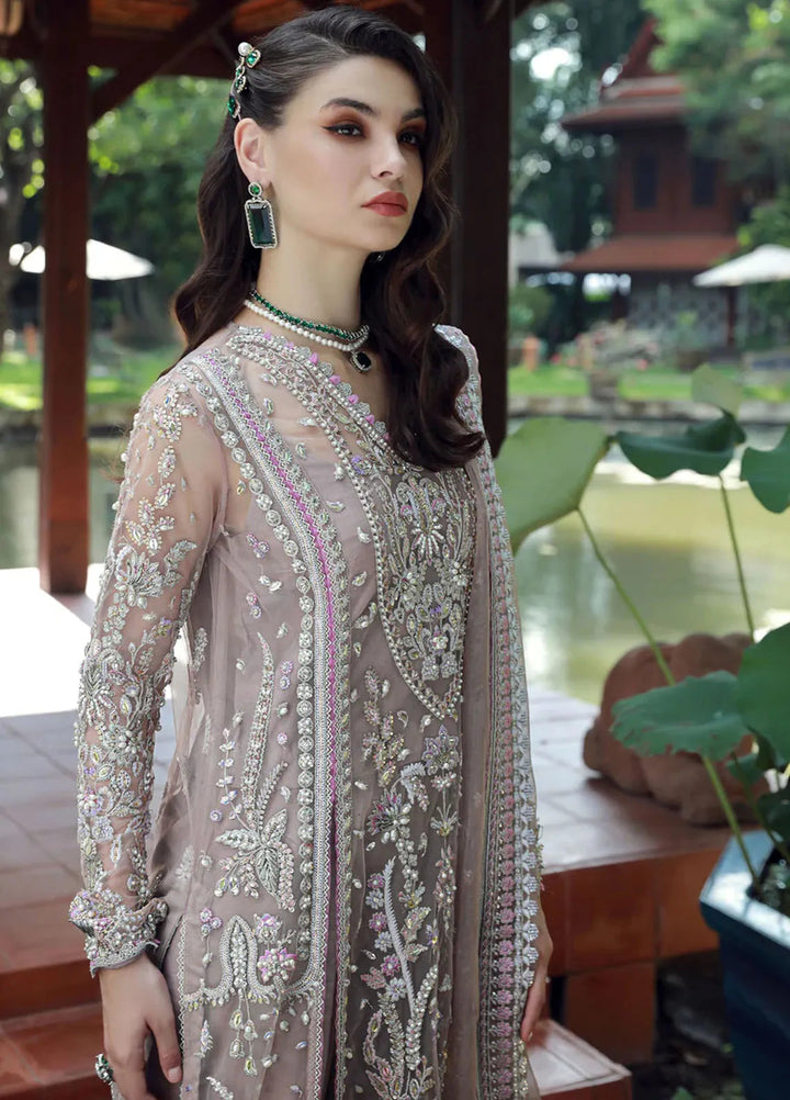 Ermina By Ezra Embroidered Net Suit Unstitched 4 Piece EZ24E D-03 Jasmine - Formal Collection