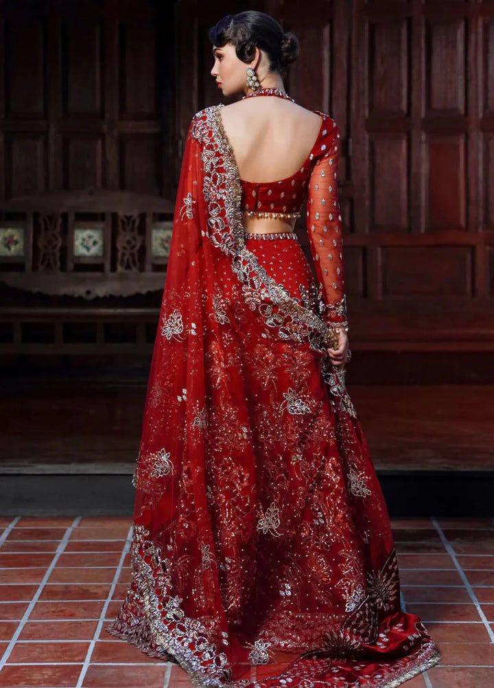 Ermina By Ezra Embroidered Net Suit Unstitched 4 Piece EZ24E D-08 Rose - Formal Collection