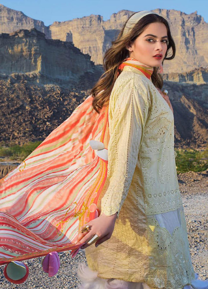 Erum Khan Embroidered Lawn Suits Unstitched 3 Piece EK21L 04 Daffodils - Luxury Summer Collection