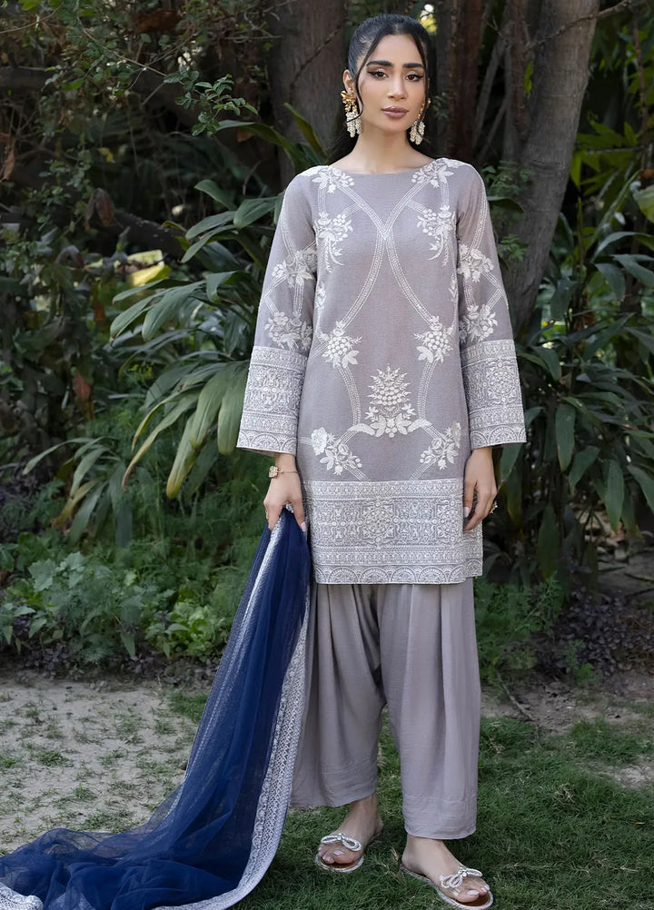 Erum Khan Pret Embroidered Karandi 3 Piece Suit Kiwi