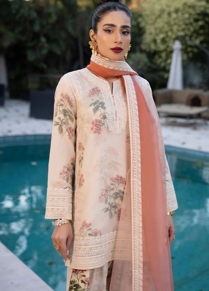 Erum Khan Pret Embroidered Organza 3 Piece Suit Flamingo