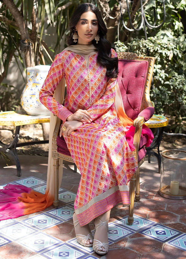 Erum Khan Pret Embroidered Raw Silk 3 Piece Suit Blossom