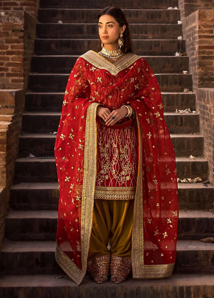 Erum Khan Pret Embroidered Raw Silk 3 Piece Suit Chand Bai