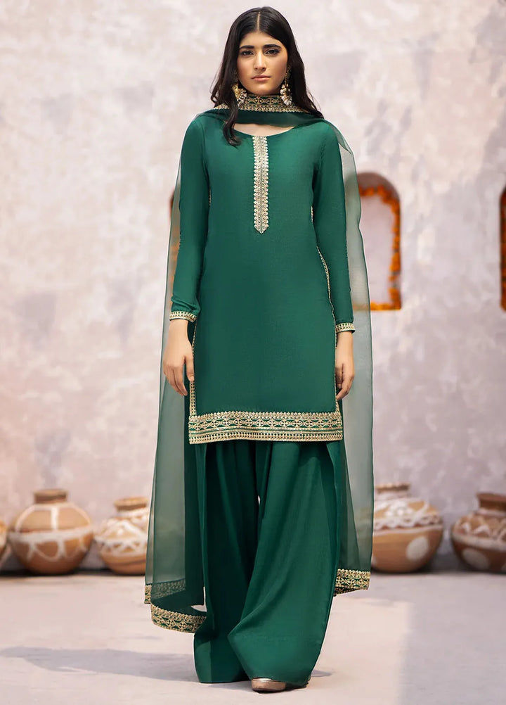 Erum Khan Pret Embroidered Raw Silk 3 Piece Suit Lily