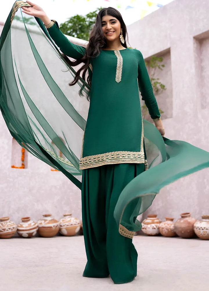 Erum Khan Pret Embroidered Raw Silk 3 Piece Suit Lily