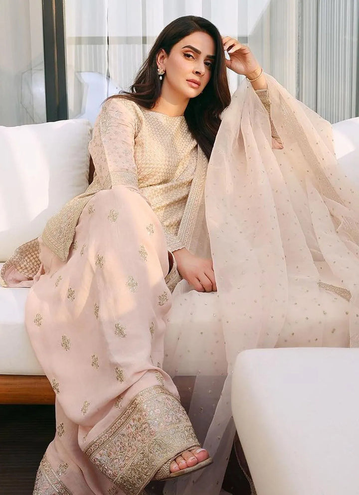 Erum Khan Pret Embroidered Raw Silk 3 Piece Suit Zeb un Nisa