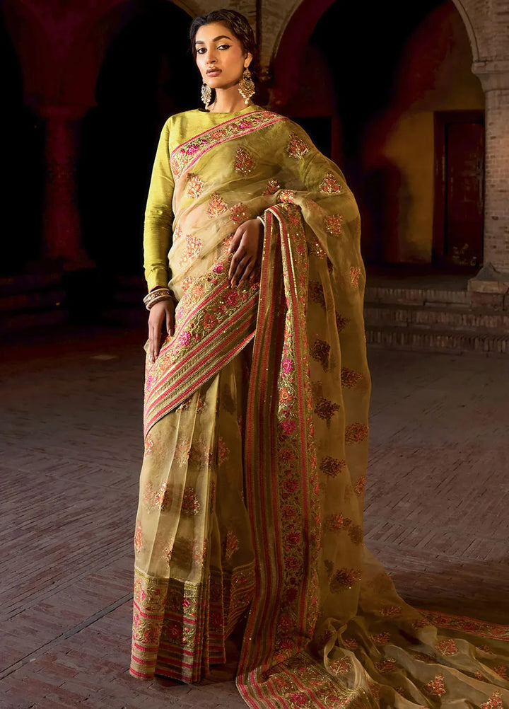 Erum Khan Pret Embroidered Raw Silk Saree Jodah