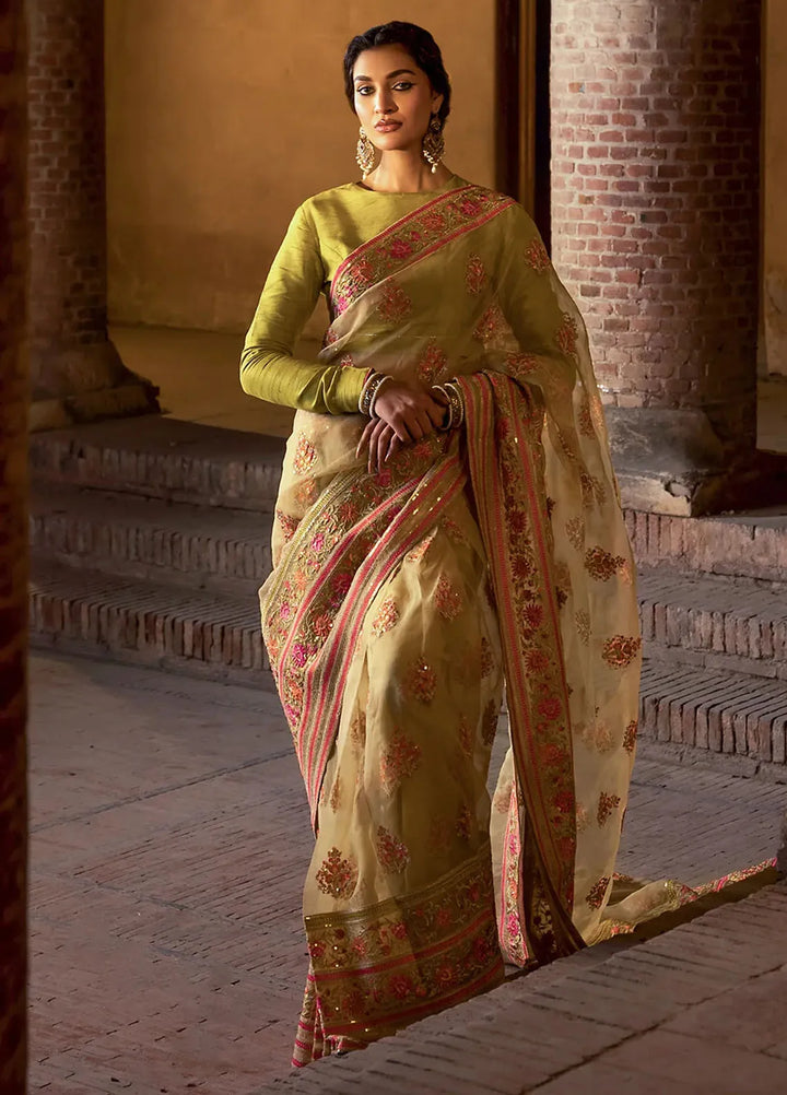 Erum Khan Pret Embroidered Raw Silk Saree Jodah