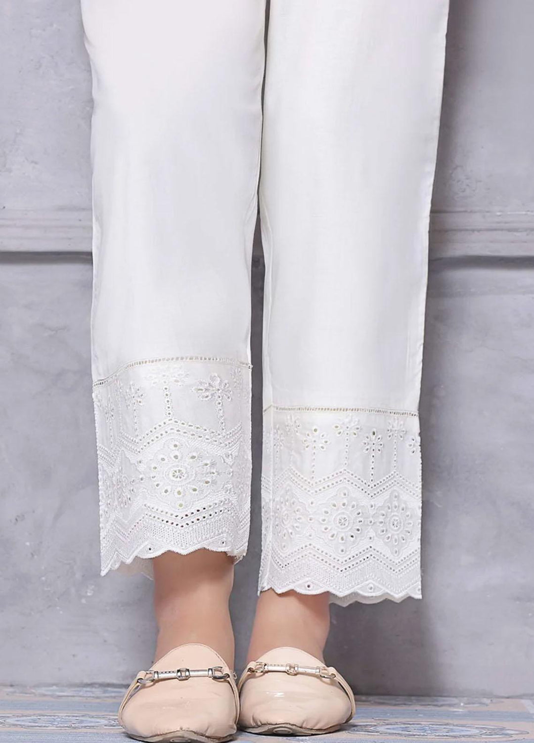 AY Textile Pret  Cambric Trouser D-02 OFF WHITE