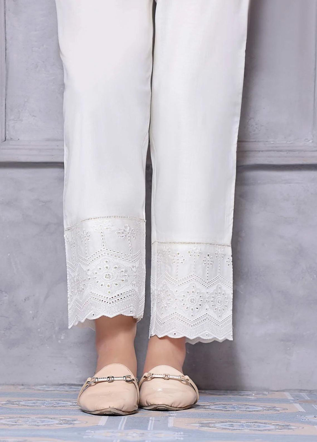 AY Textile Pret  Cambric Trouser D-02 WHITE