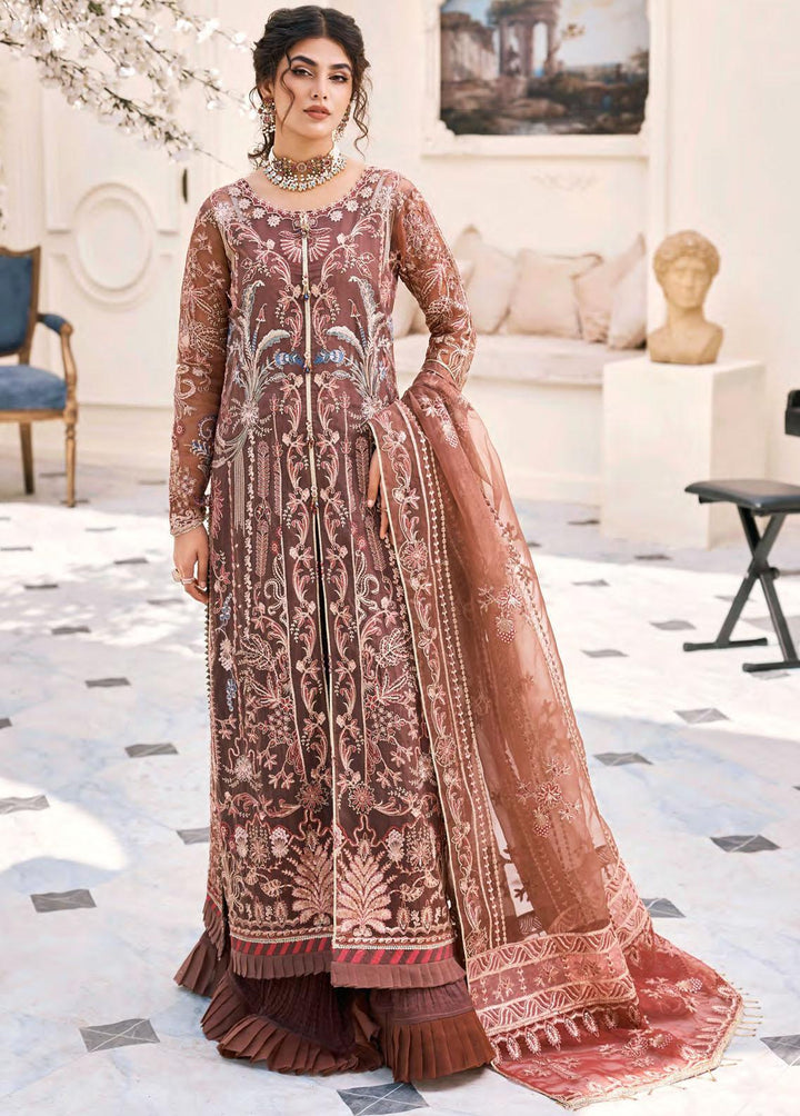 Eshaal By Emaan Adeel Embroidered Organza Suits Unstitched 3 Piece EA23E ESH-01 - Luxury Collection