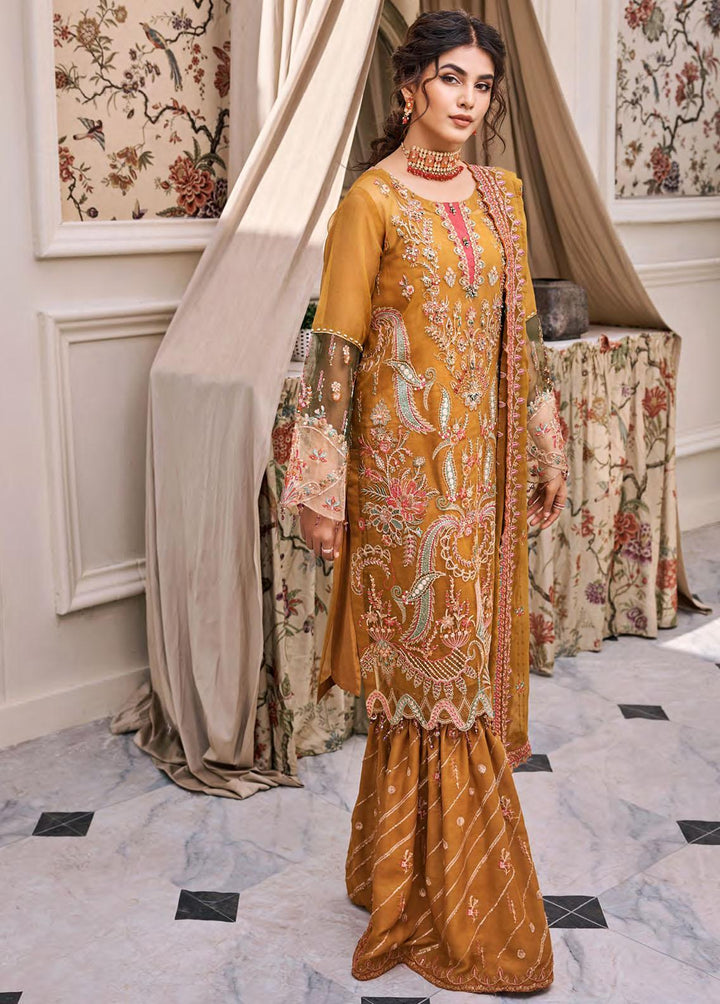 Eshaal By Emaan Adeel Embroidered Organza Suits Unstitched 3 Piece EA23E ESH-02 - Luxury Collection