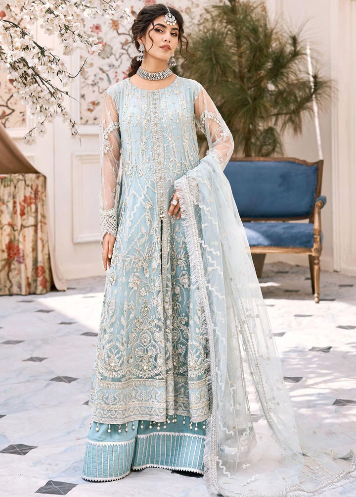 Eshaal By Emaan Adeel Embroidered Net Suits Unstitched 3 Piece EA23E ESH-03 - Luxury Collection