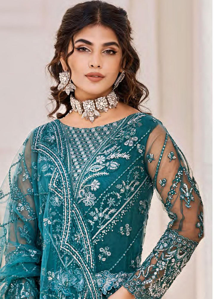 Eshaal By Emaan Adeel Embroidered Net Suits Unstitched 3 Piece EA23E ESH-06 - Luxury Collection