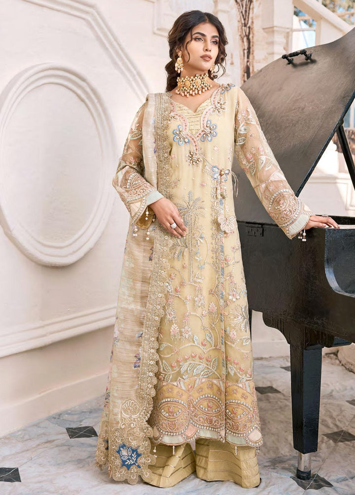 Eshaal By Emaan Adeel Embroidered Organza Suits Unstitched 3 Piece EA23E ESH-09 - Luxury Collection