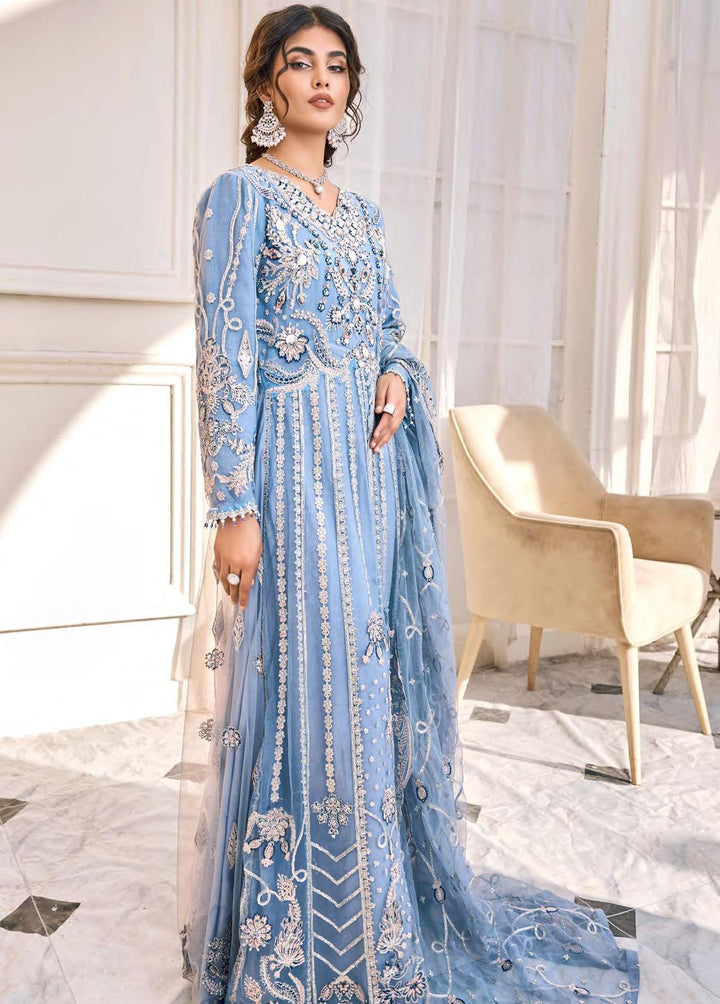 Eshaal By Emaan Adeel Embroidered Net Suits Unstitched 3 Piece EA23E ESH-10 - Luxury Collection