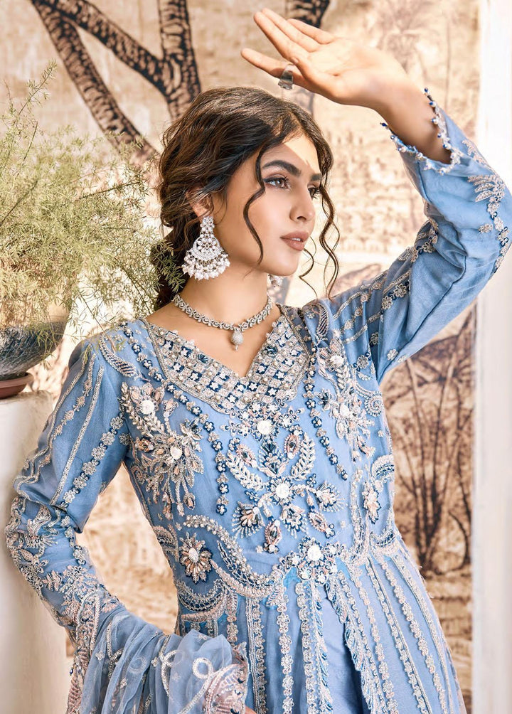 Eshaal By Emaan Adeel Embroidered Net Suits Unstitched 3 Piece EA23E ESH-10 - Luxury Collection