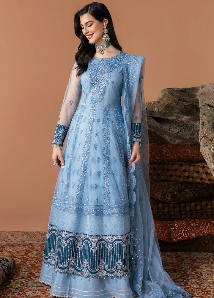 Esra by Fiona Embroidered Pret Net 4 Piece Suit Azure