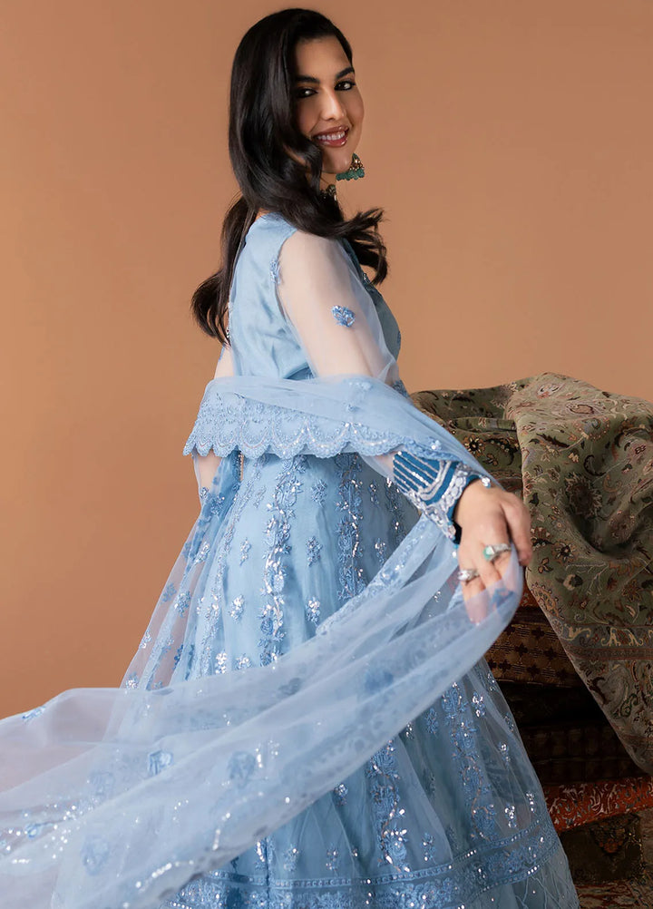 Esra by Fiona Embroidered Pret Net 4 Piece Suit Azure