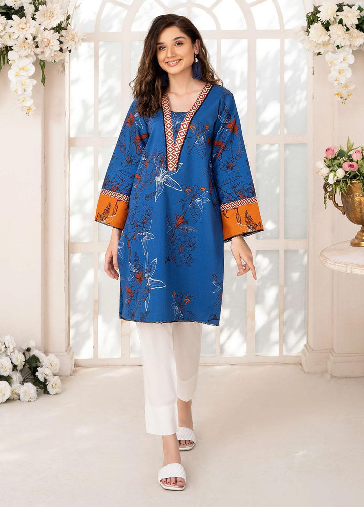 Esra Fashion Casual Pret  Lawn Shirt D-01 Blue