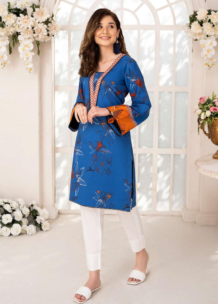 Esra Fashion Casual Pret  Lawn Shirt D-01 Blue