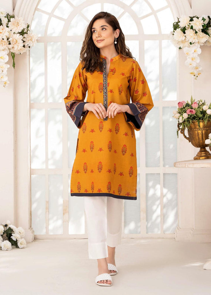 Esra Fashion Casual Pret  Lawn Shirt D-02 Mustard