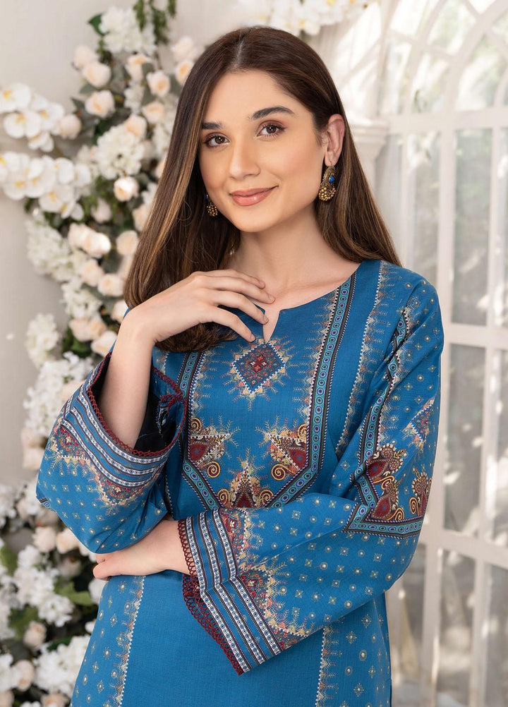 Esra Fashion Casual Pret  Lawn Shirt D-08 Dark Blue