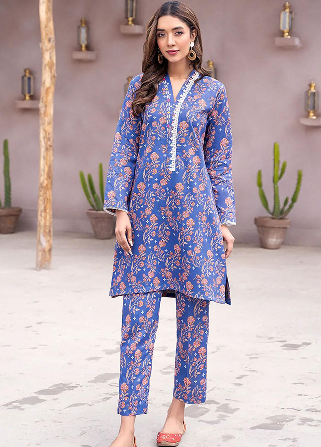 Esra Fashion Casual Pret Printed Lawn 2 Piece Dress HD-23-03