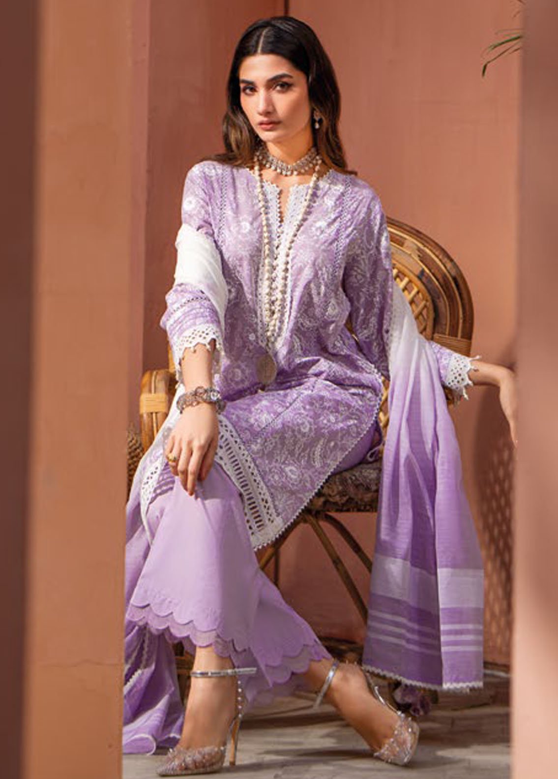 Gul Ahmed Embroidered Net Suits Unstitched 3 Piece GA21S SP 44 - Summer Collection