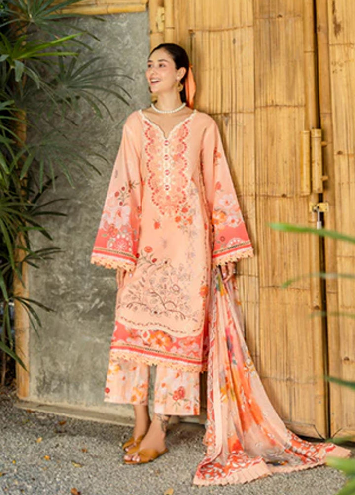 Ethereal Bloom by Roheenaz Embroidered Lawn Suits Unstitched 3 Piece RN25EB RNZ-05 A Zaria - Summer Collection