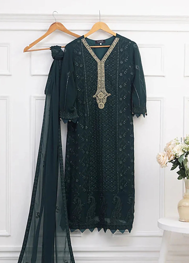 Ethereal Embellished By Cyanic Luxury Pret Embroidered Chiffon 2 Piece Suit Sage